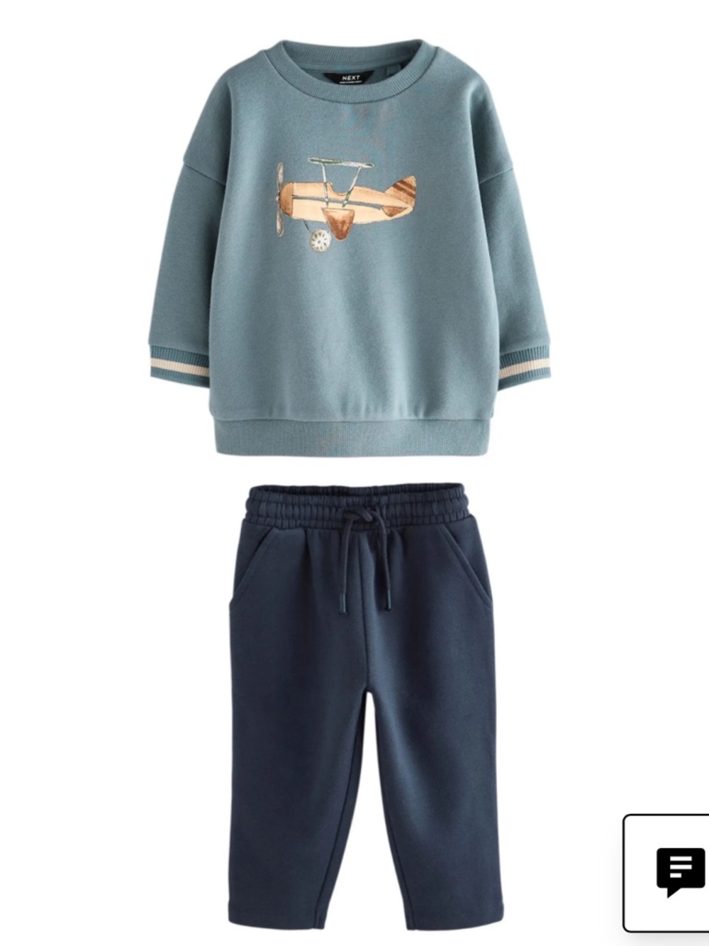 NEXT Kids Airplane Sweatshirt & Sweatpants Set - 12-18M